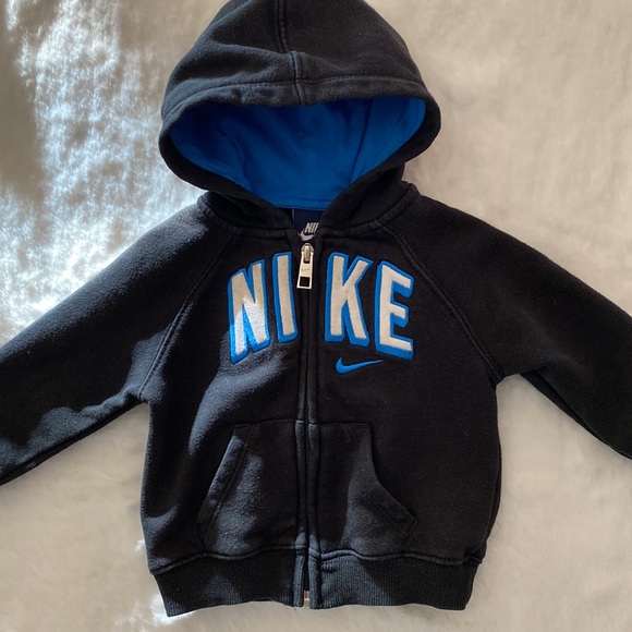 Nike Black Logo Zip-Up Hoodie 6-9 Months - Picture 2 of 7